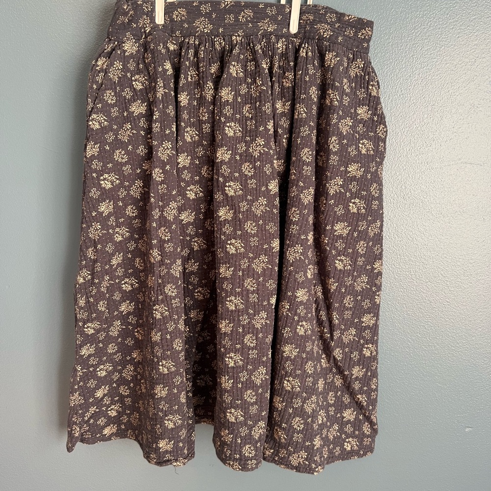Mikarose Blue Floral A-Line Skirt